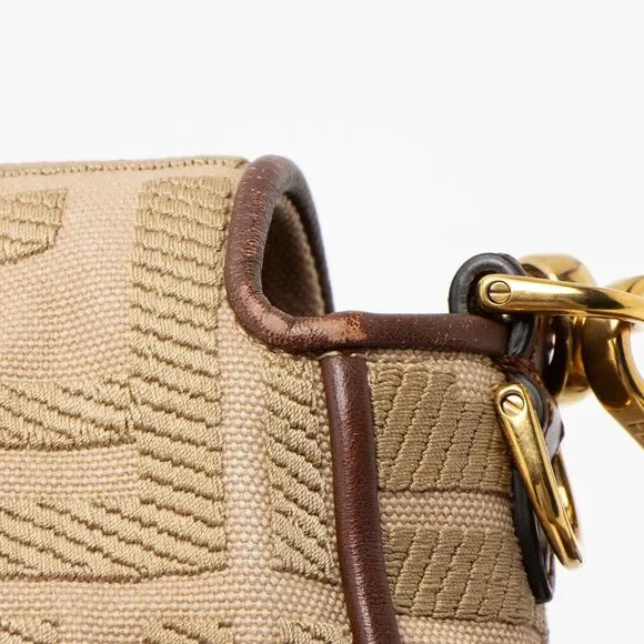 Fendi FF Embroidered Canvas Baguette Shoulder Bag - Picture 12 of 15